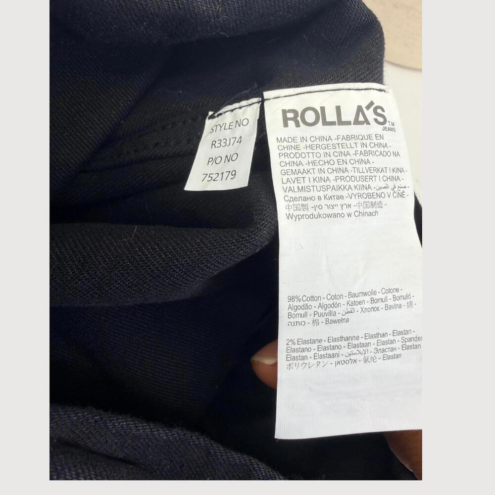 Rolla's Original Straight Jeans High Rise Black 27 NWT - Picture 6 of 9